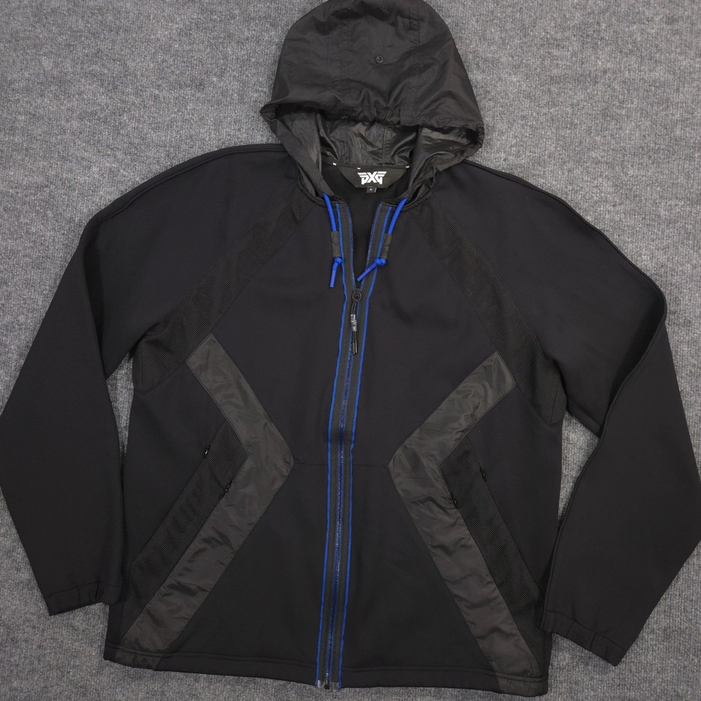 PXG x Nick Jonas Hybrid Jacket Mens XL Black Performance Golf‎ Multi Pocket Hood
